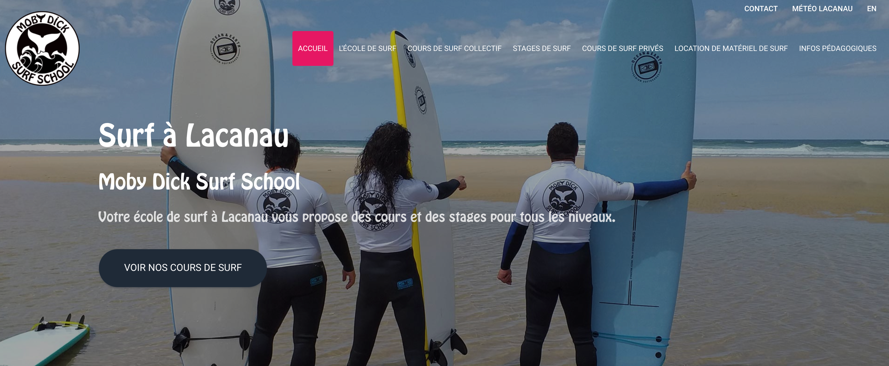 Découvrez Moby Dick Surf School : lécole de surf basée à Lacanau